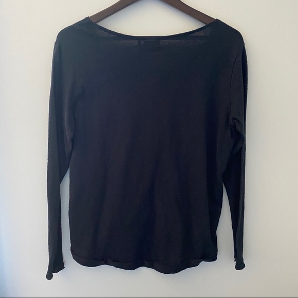 Out From Under Callie Draped Surplice Black Top - Picture 3 of 12